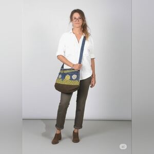 Upcycled Molly Made It Possible Bag Blue and Green Floral Denim  Big Bag